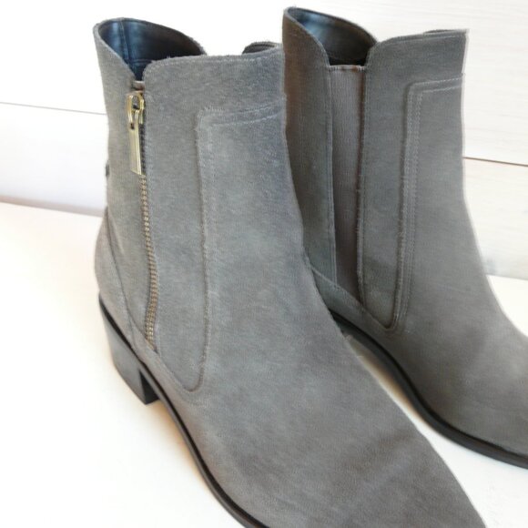 Ladies Cole Haan Grand OS Zip Boots 7 B Gray Suede Ankle Boots - Picture 3 of 13